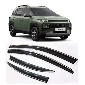 rain window door visor wind deflectors and sunshield protectors For Exter - black